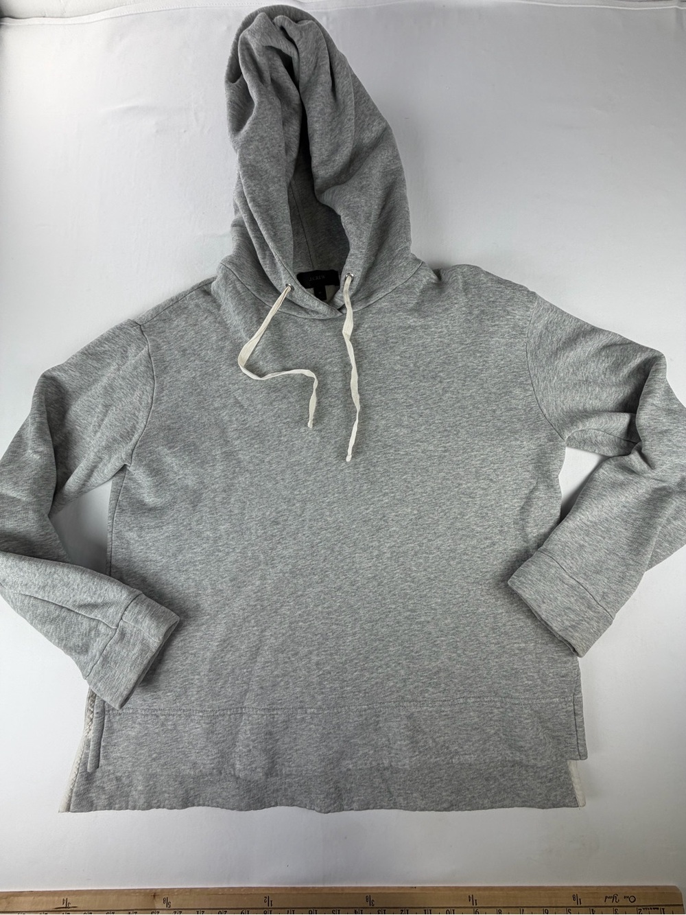 J. Crew Light Gray Hooded Oversized Pullover Sweatshirt - excellent condition M